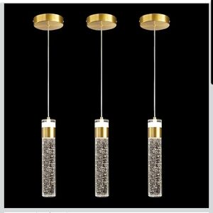 Modern Gold Bubble Glass Pendant Light - 3-Pack